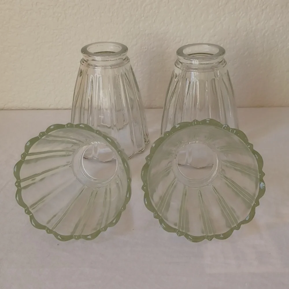 4 PIECE SET Glass Light Shades for Sconce or Ceiling Fan, Clear